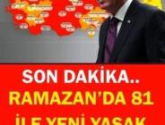 81 il valiliğine Ramazan Ayı Tedbirleri konulu genelge gönderildi!