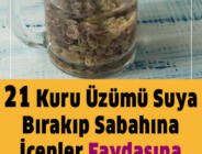 Peygamberimizin Sünneti olan 21 Adet Kuru Üzümü Suda Bekletin. Sabah İçin. Faydaları Saymakla Bitmiyor.