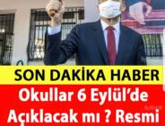 Yüz yüze eğitim ile ilgili son dakika açıklaması! 6 Eylül’de…