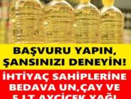 İhtiyaç Sahiplerine Bedava Un, Çay Ve 5 Lt Ayçiçek Yağı Dağıtılacak