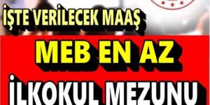MEB 43 şehirde en az ilkokul mezunu personel alımı yapıyor! Başvurular başladı.