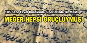 Meğer bölüğün hepsi Oruçluymuş !!