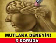 Alzheimer Testi İçin Sorular…