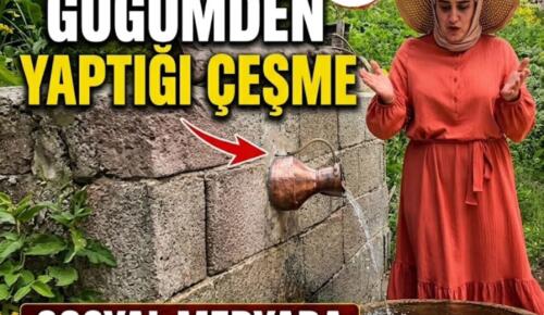 Rizeli’nin Güğümden Yaptığı Çeşme Sosyal Medyada İlgi Odağı Oldu